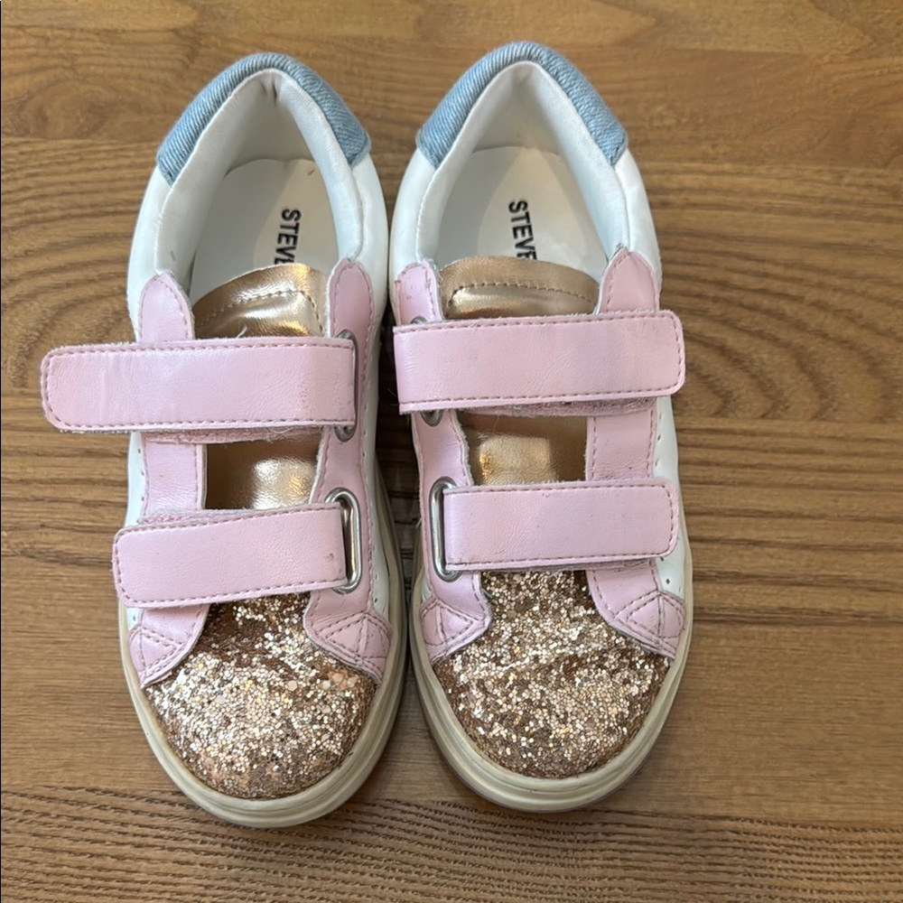 Steve Madden Molly Pink and Rose Gold Glitter Sneakers